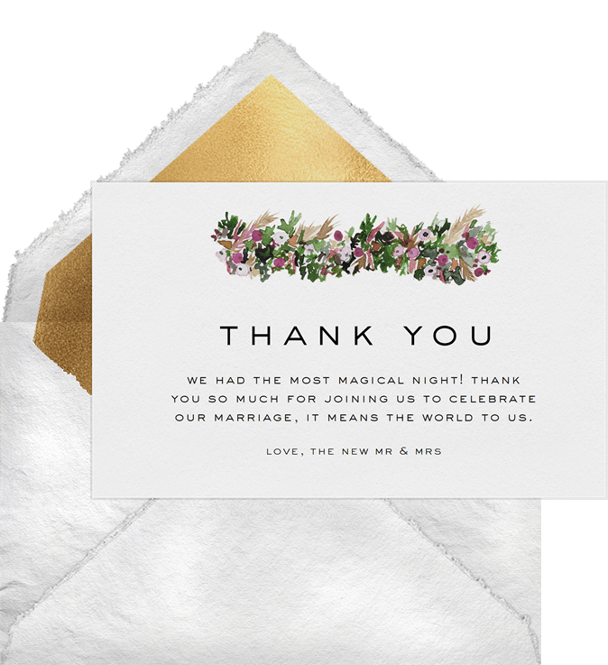 Arched Greenery Thank You Notes Greenvelope