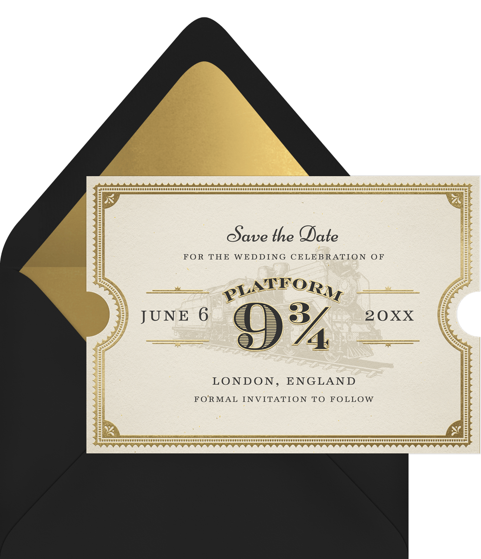 Enchanted Train Ticket Save The Dates Greenvelope