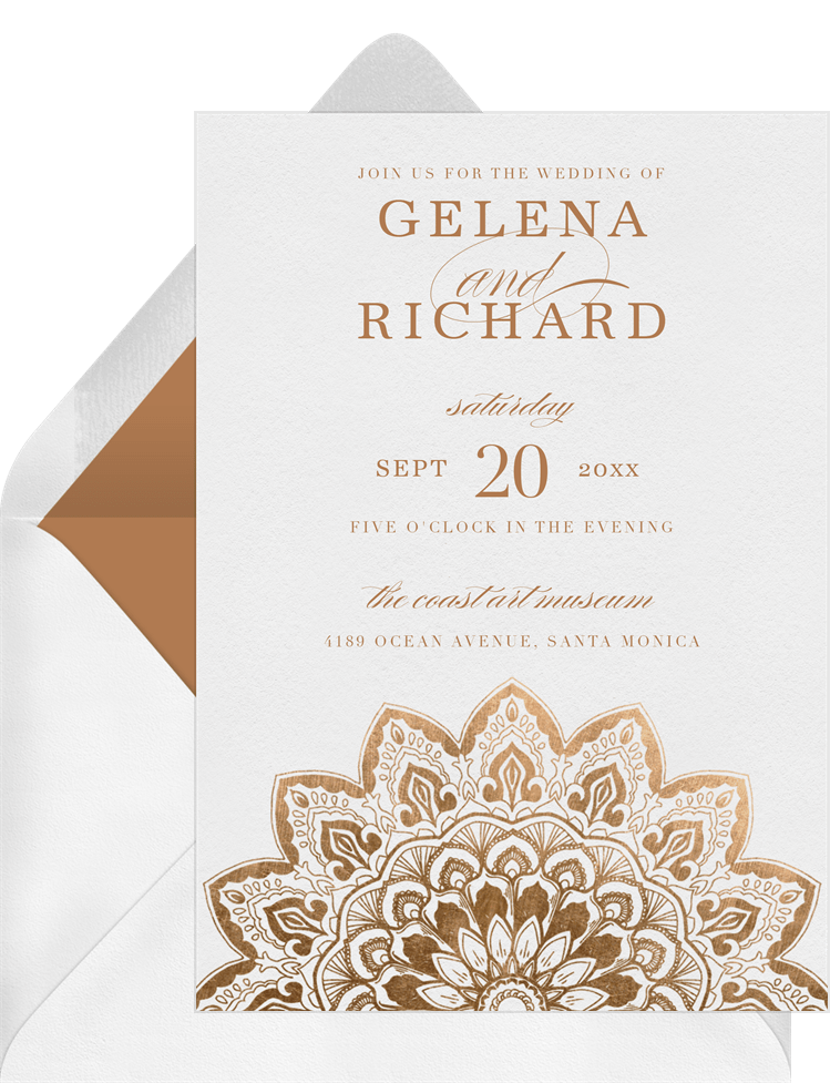 Metallic Mandala Invitations In Red Greenvelope