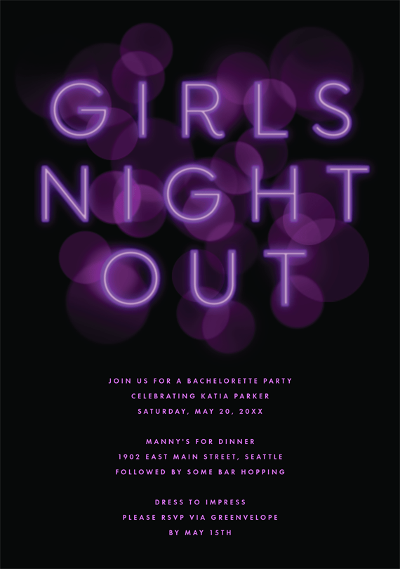 girls night out invitations