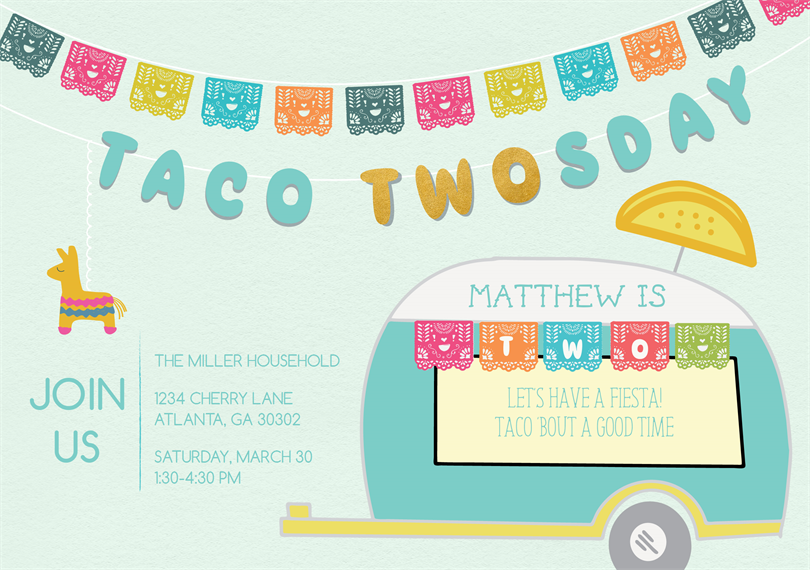 Taco Twosday Invitations Greenvelope Com