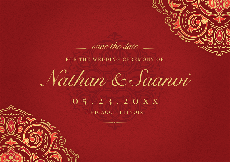 mehndi invitations in red