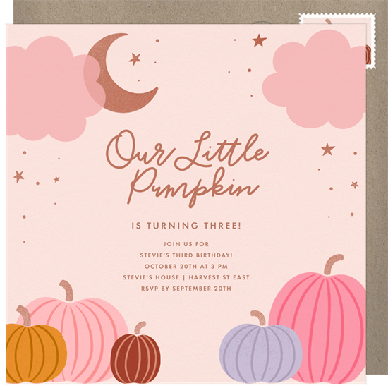 Our little pumpkin birthday outlet invitation / pumpkin floral crest