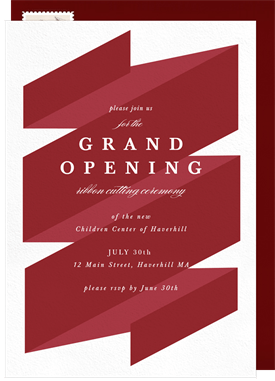 Ribbon Cutting Ceremony Party Invitation, Grand Opening Launch