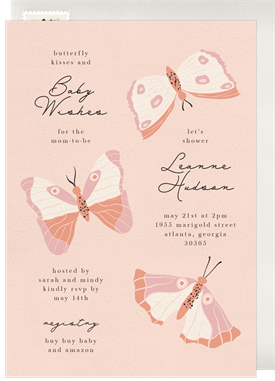 Butterfly kisses baby shower hot sale invitation