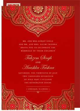 Indian Wedding Invitations Greenvelope Com