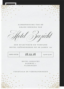 'Elegant Confetti' Business Invitation