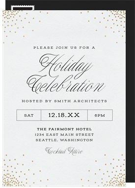 'Elegant Confetti' Business Holiday Party Invitation