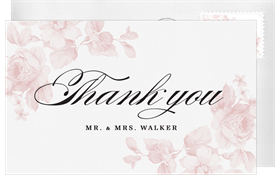 'Rosey Dream' Wedding Thank You Note
