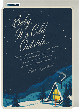 'Cozy Ski Chalet' Business Holiday Party Invitation