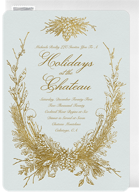 'Baroque Holiday' Business Holiday Party Invitation