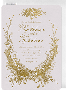 'Baroque Holiday' Christmas Party Invitation