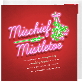 'Mischief & Mistletoe' Business Holiday Party Invitation