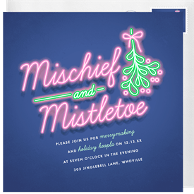 'Mischief & Mistletoe' Christmas Party Invitation