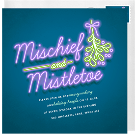 'Mischief & Mistletoe' Holiday Party Invitation
