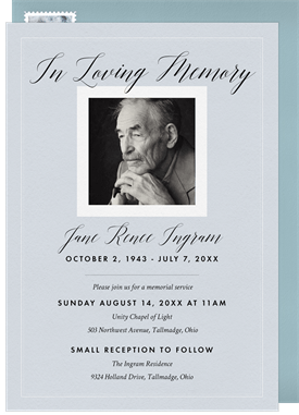 'In Loving Memory' Memorial Invitation