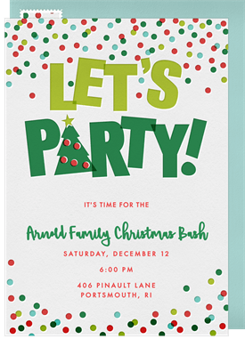 'Party Press' Christmas Party Invitation