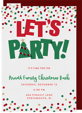 'Party Press' Holiday Party Invitation