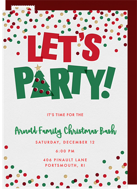 'Party Press' Christmas Party Invitation