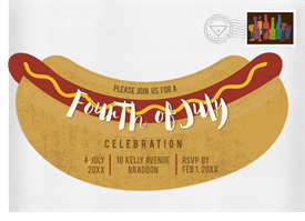 'Hot Dog, it's a BBQ!' Fourth of July Invitation