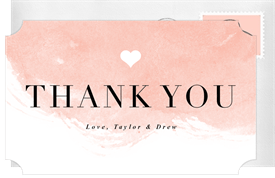 'Watercolor Wave' Party Thank You Note