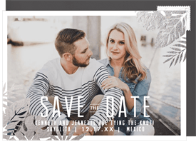 'Foiled Palm Fronds' Wedding Save the Date