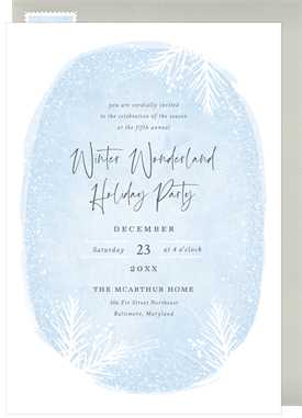 'Wintery Boughs' Holiday Party Invitation