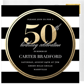 '50th Celebration' Adult Birthday Invitation