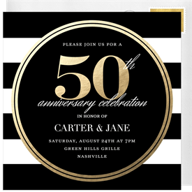 '50th Celebration' Anniversary Party Invitation