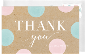 'Big Polka Dots' Gender Reveal Thank You Note