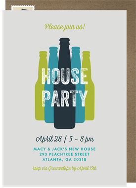 'Bottled Happy Hour' Housewarming Party Invitation