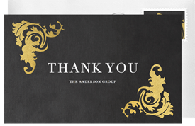 'Ornate Gold Corners' Business Thank You Note