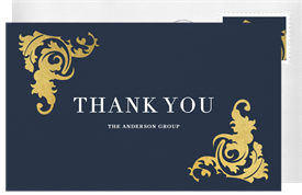 'Ornate Gold Corners' Business Thank You Note