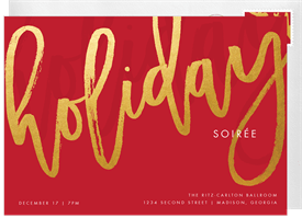 'Golden Holiday' Business Holiday Party Invitation