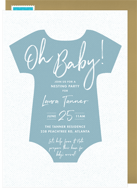 'Bold Onesie' Nesting Party Invitation