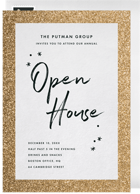 'Festive Frame' Open House Invitation