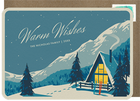 'Cozy Ski Chalet Greetings' Christmas Greetings Card