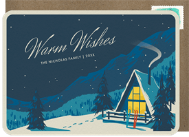 'Cozy Ski Chalet Greetings' Christmas Greetings Card