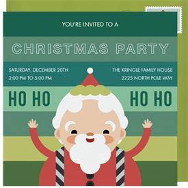 'Jolly Santa' Holiday Party Invitation