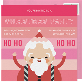 'Jolly Santa' Holiday Party Invitation