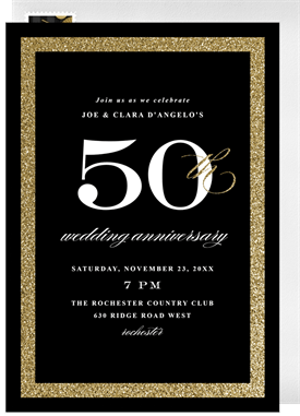 'Sophisticated Milestone' Anniversary Party Invitation