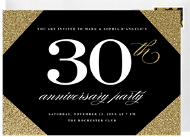 'Glam Glitter Corners' Anniversary Party Invitation