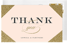 'Glam Glitter Corners' Business Thank You Note