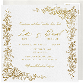 'Grapevine Border' Wedding Invitation