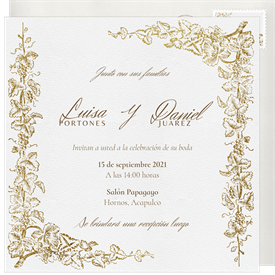 'Grapevine Border' Wedding Invitation