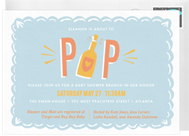 'Champagne Pop!' Baby Shower Invitation