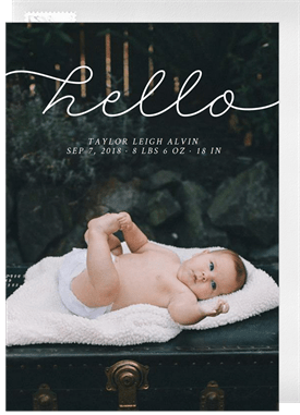 'Simple Hello' Birth Announcement