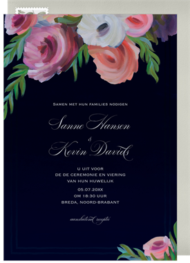 'Brushstroke Bouquet' Wedding Invitation