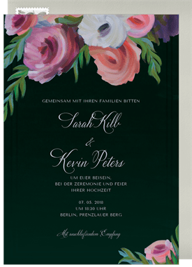 'Brushstroke Bouquet' Wedding Invitation