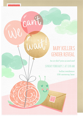 'We Can't Wait!' Gender Reveal Invitation